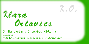 klara orlovics business card